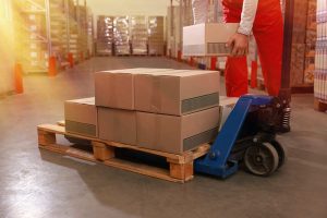 Pallet in storage facility